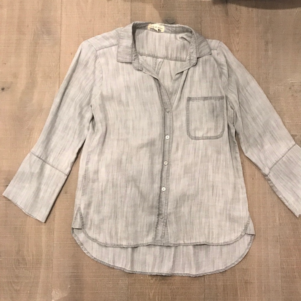 Cloth&Stone denim button-up blouse